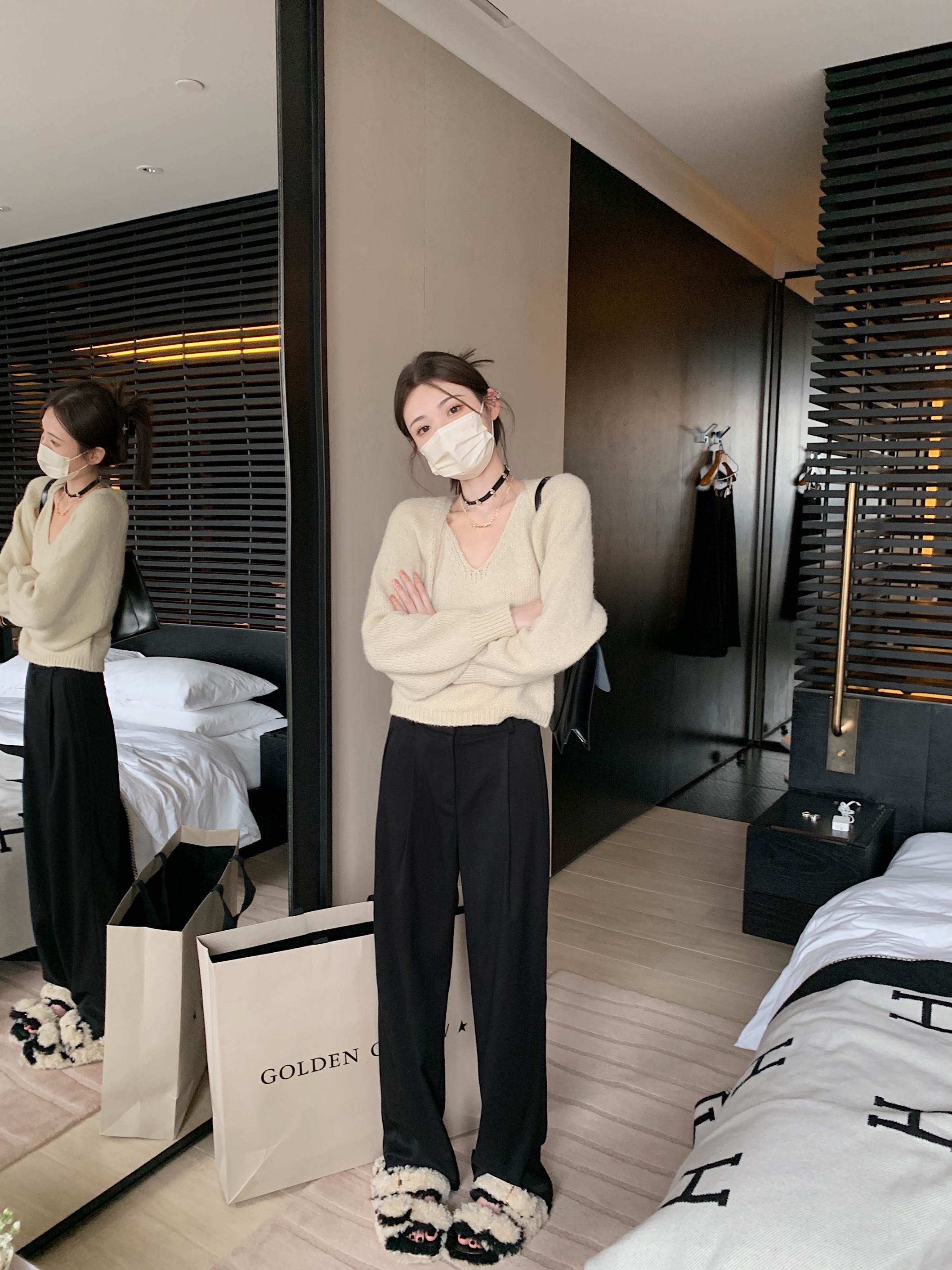 秋冬百搭修身拖地裤