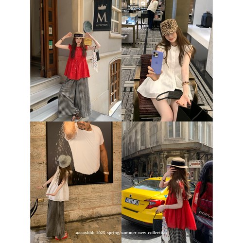 aaaaxbbb天丝麻小飞袖上衣T恤