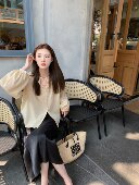 浅夏晚餐后 女小众灯笼袖 法式 aaaaxbbb 防晒长袖 衬衫 宽松薄款 上衣