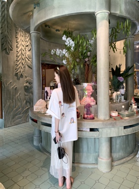 aaaaxbbb blind love全棉印花T恤女oversize男友风情侣高级感上衣