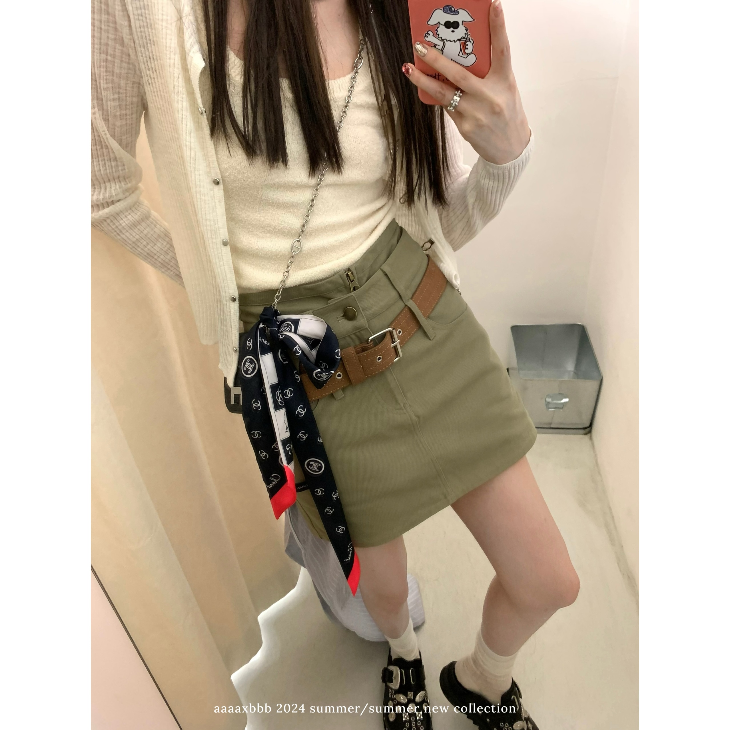 aaaaxbbb假两件工装短裙裤半身裙