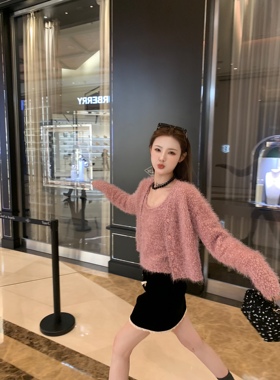 aaaaxbbb 洛蒂亚玫瑰失格 针织两件套毛衣开衫吊带内搭背心女