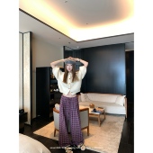 aaaaxbbb 直筒宽松抽绳百搭阔腿长裤 柏林冬末简讯 两色羊毛格子裤