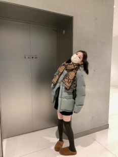 新款 aaaaxbbb 羽绒服廓形外套女冬季 2色蓬蓬中长款 莱斯港冬夜