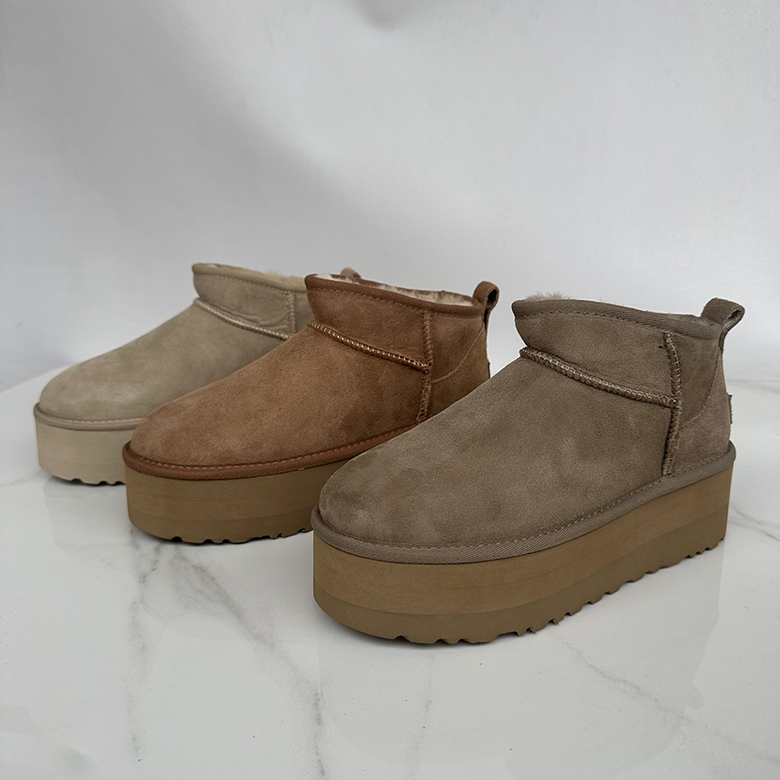 周冬雨同款5CM厚底一脚蹬雪地靴