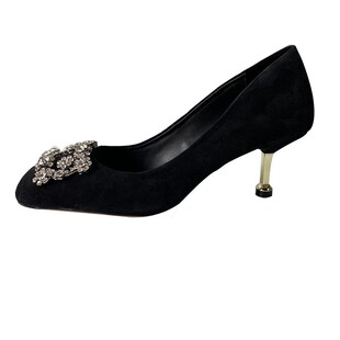 水钻方扣纯色气质女鞋 方头浅口单鞋 纯色百搭 KILLS欧美法式 CHOOL