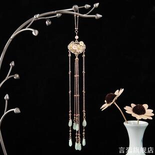 中国风旗袍压襟仿珍珠复古汉服流苏配饰品穗子禁步胸花胸针文艺