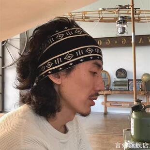 百搭保暖拼色针织发带复古短发过渡期束发带秋冬ins风潮运动头巾