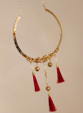 哪吒同款项圈儿童魔童闹海头饰配饰红绳发饰COS造型古风民族风