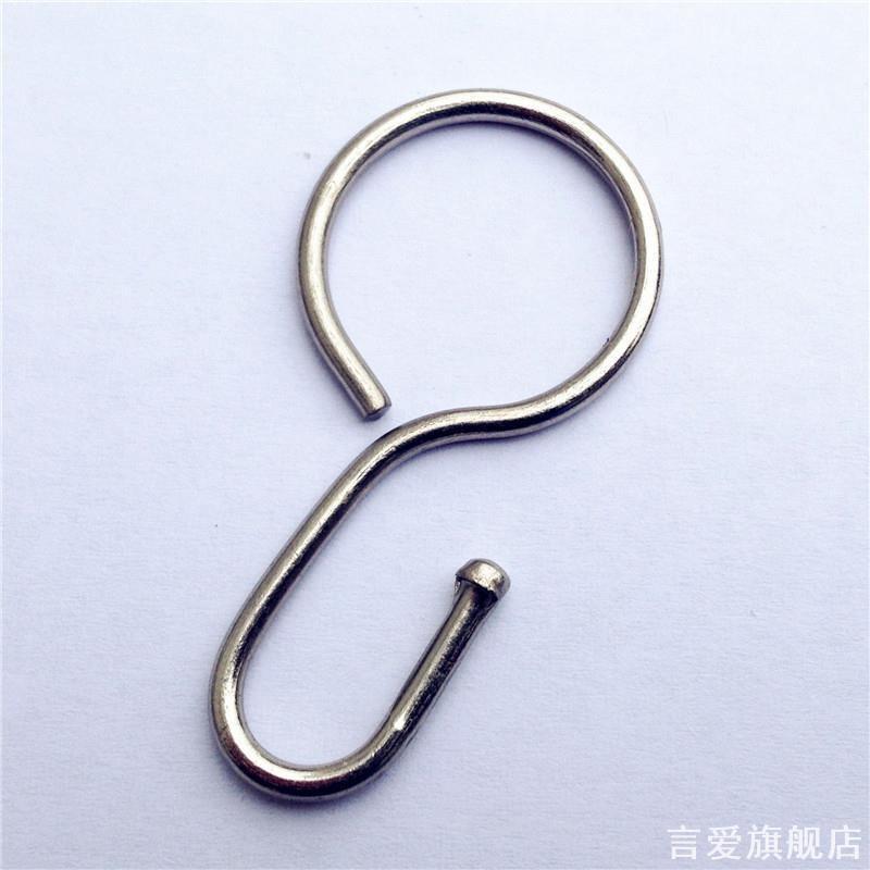 金属杆钢丝绳挂钩浴帘带脑钩一体图片