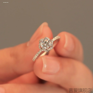 婚戒对戒结婚一对假钻戒法式 手捧花仿真莫桑石开口戒指结婚用道具