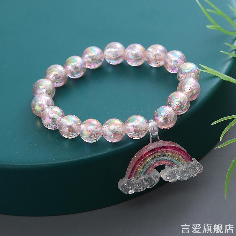 儿童手链蝴蝶仿水晶女孩手链首饰生日礼物塑料仿宝石