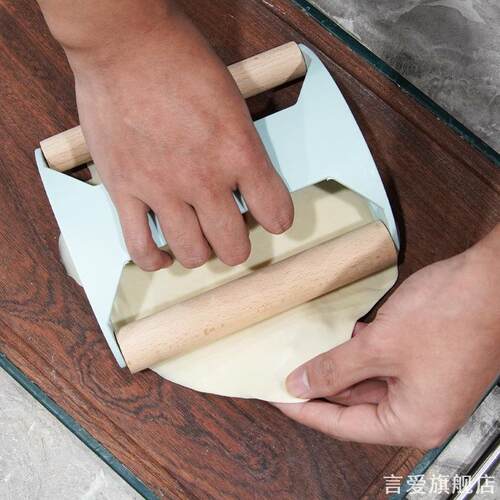 擀面棍实木新式手握双轴擀面杖辊棒粗细不锈钢揉面神器大小烙饼