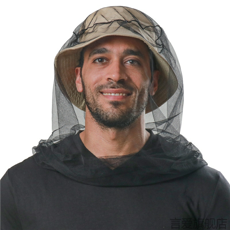 夏天野营面纱头套钓鱼旅游脸罩户外夏季蚊子垂钓防蚊虫渔夫帽徒步