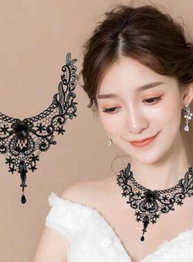 超仙女ins蕾丝蝴蝶项链简约