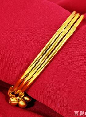 三生三世镀银手镯女三圈闭口万足