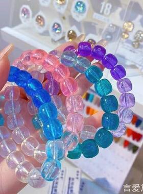 小红书手串绕指柔星空夜光渐变色