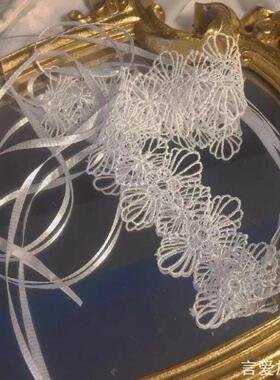 少女白色蕾丝项圈choker颈环系带