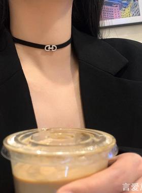 choker项链女锁骨链轻奢小众颈带