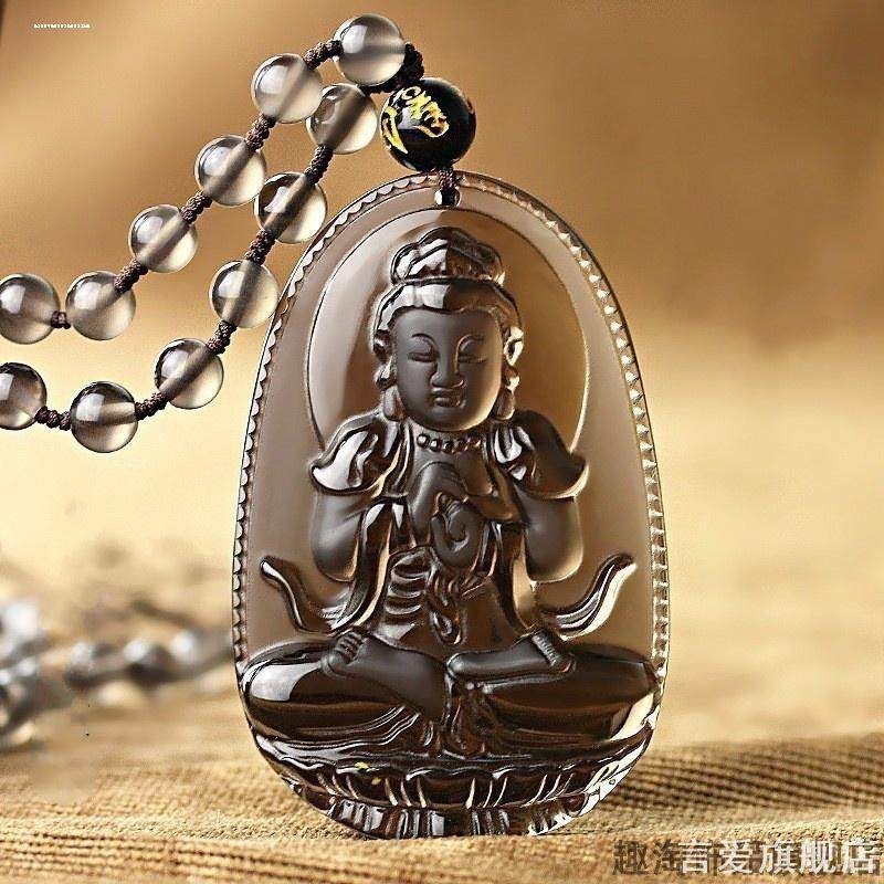 新款仿黑曜石本命年吊坠十二生肖男士款女文殊普贤观音大日如来