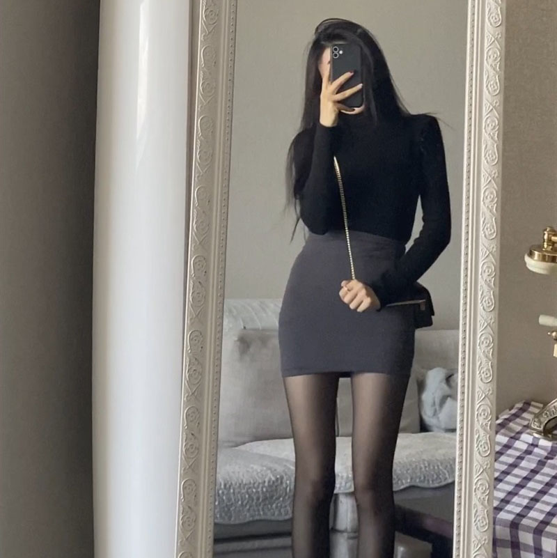 秋冬大码性感高腰半身裙修身紧身显瘦超短一步包臀弹力打底短裙女