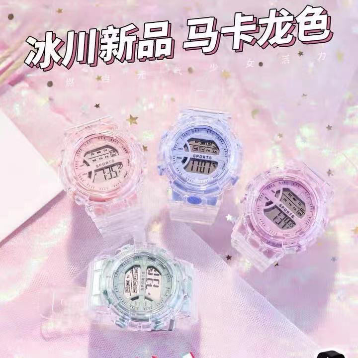 冰川手表女ins风初中独角兽透明