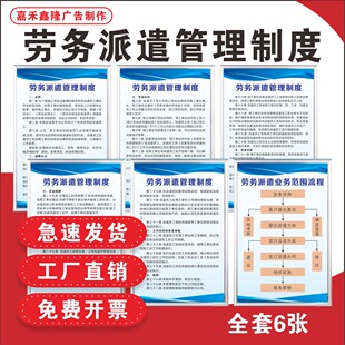 劳务派遣公司规章管理制度劳动纪律人力资源中介办证考核上墙标牌