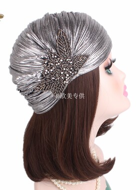 Pleated Indian hat Retro turban Dubai cap wowen 复古头巾帽女
