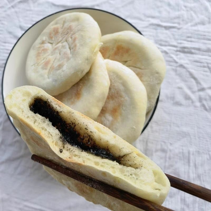 苏北糖饼灌云宿迁沭阳苏北特产黑芝麻馅小糖饼早餐速食糖饼馅饼