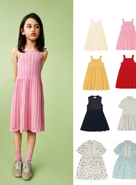 丹麦Fub26ss亲肤有机棉条纹撞色Polo衫衬衣连衣裙打底裤短袖针织