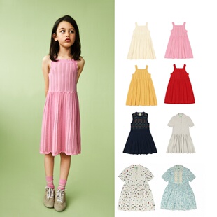 丹麦Fub26ss亲肤有机棉条纹撞色Polo衫衬衣连衣裙打底裤短袖针织