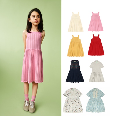 丹麦Fub26ss亲肤有机棉条纹撞色Polo衫衬衣连衣裙打底裤短袖针织