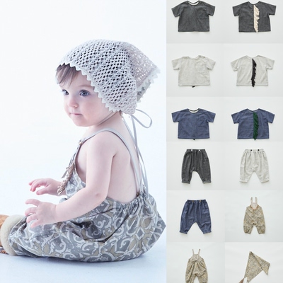 Elfinfolk26ss新款儿童T恤背心上衣裤子背带裙baby款背带裤夏季