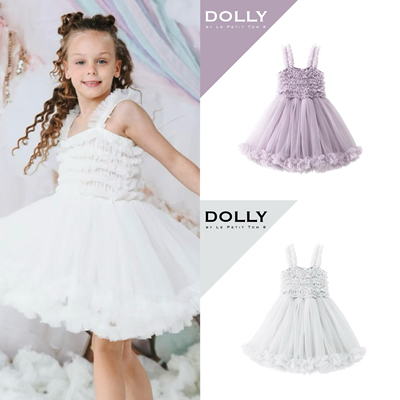 现货Dolly by lepetittom 儿童褶边吊带裙公主风蓬蓬裙生日连衣裙