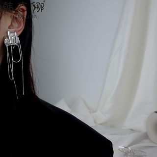 s925银针耳环设计小众高级感耳钉2024年新款潮夏季款流苏耳饰品女