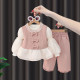 韩版 女童秋装 儿童洋气蝴蝶结马甲女宝宝春秋季 2026新款 三件套 套装