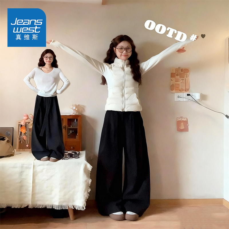 真维斯白色棉衣棉服女款2025新款