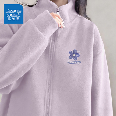 真维斯摇粒绒外套女2025新款冬季