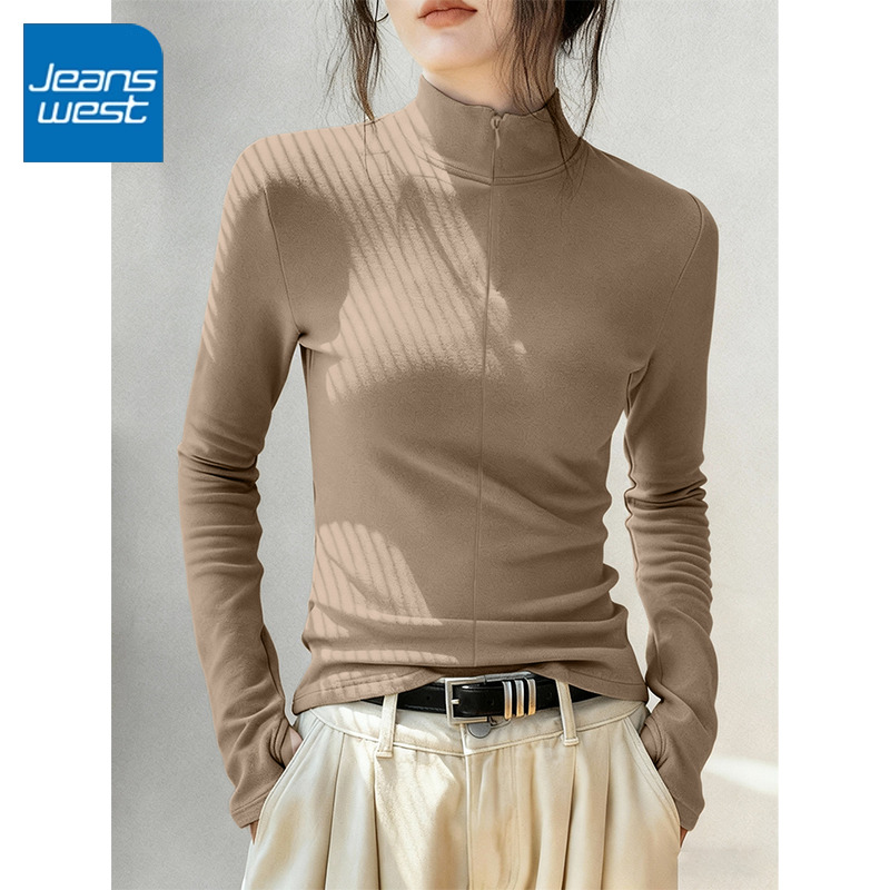 真维斯开领德绒打底衫2025新款