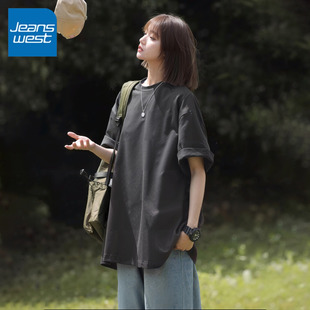 KYV真维斯纯棉短袖t恤女2026夏季新款圆领打底衫宽松纯色半袖上衣