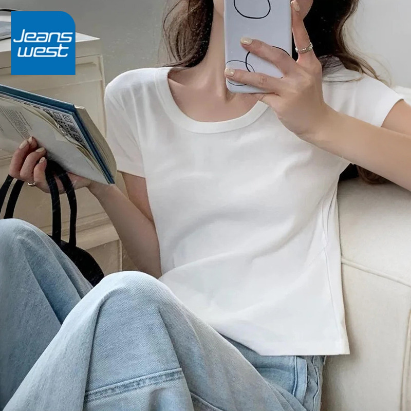 真维斯圆领短袖t恤女2025年新款