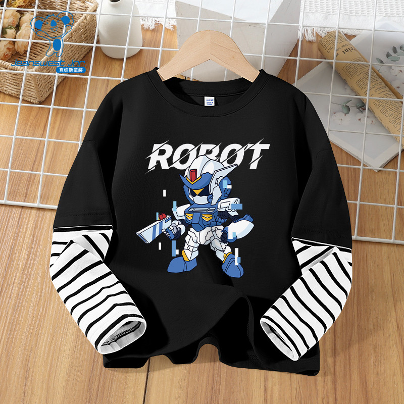 JU真维斯2025秋季新款儿童男女童同款棉质假两件圆领长袖T恤,童装/婴儿装/亲子装,T恤,淘宝优惠券,粉丝福利购,淘宝优惠卷