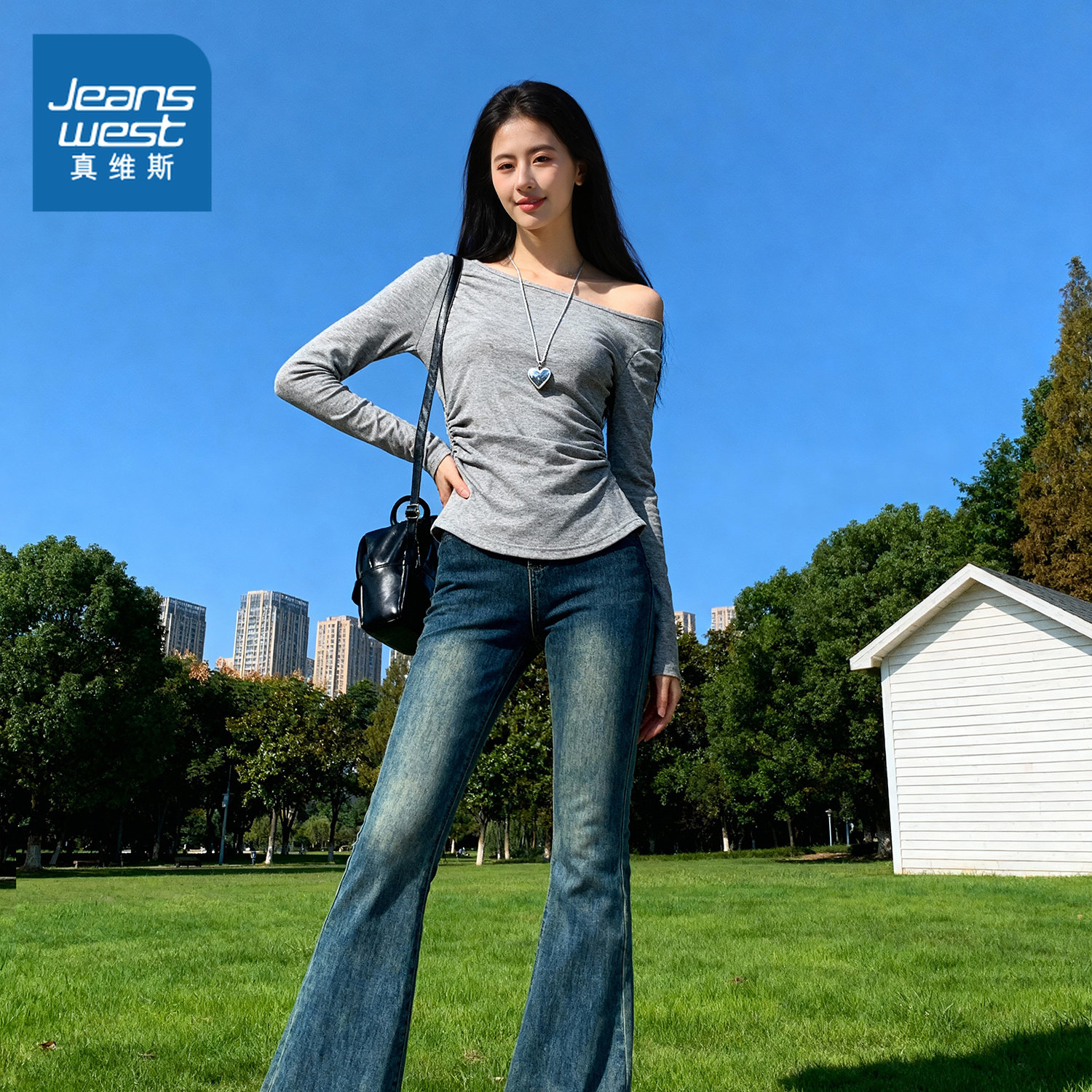 NOW真维斯露肩一字肩长袖t恤女2026新款春秋季修身设计感斜肩上衣,女装/女士精品,T恤,淘宝优惠券,粉丝福利购,淘宝优惠卷