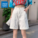 高腰显瘦休闲五分裤 KZH真维斯卷边牛仔短裤 宽松直筒裤 女夏季 新款