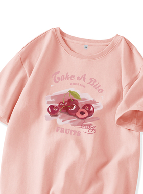 JRP真维斯粉色短袖T恤女2025春季新款纯棉超好看上衣宽松显瘦女装