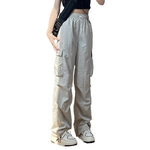 KC真维斯女装2024夏季新款伞兵裤百搭休闲时尚阔腿裤工装薄款长裤