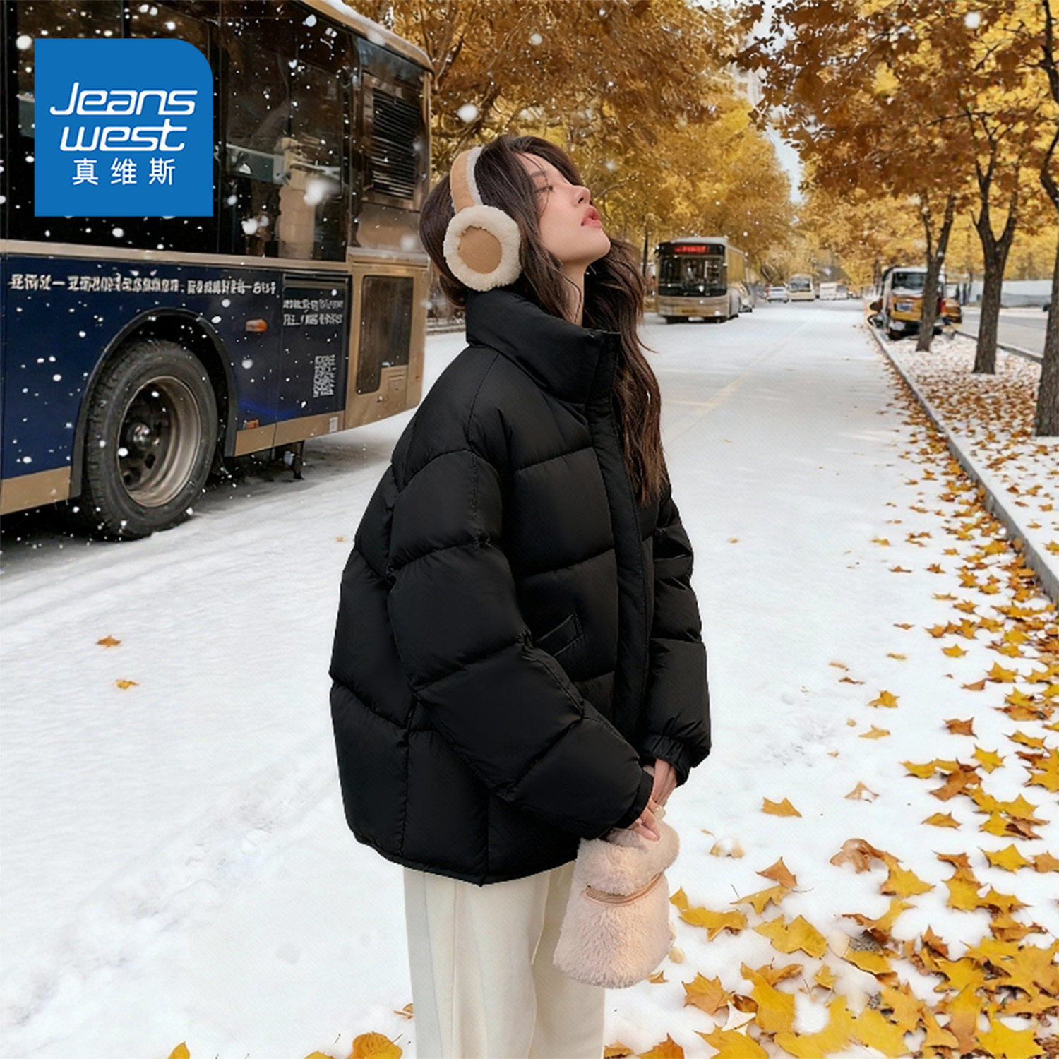 NOE真维斯黑色加厚棉服女款2025新款冬棉袄小个子加绒夹棉外套女,女装/女士精品,棉衣/棉服,淘宝优惠券,粉丝福利购,淘宝优惠卷