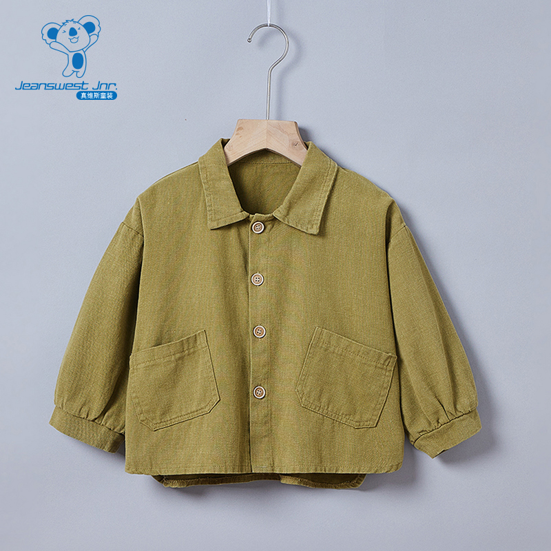 真维斯男童时尚港风长袖衬衫