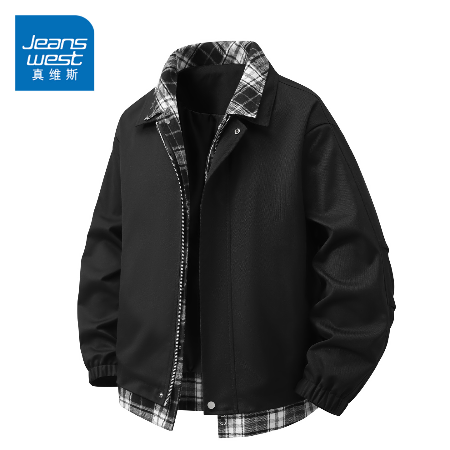 真维斯美拉德假两件翻领夹克男生