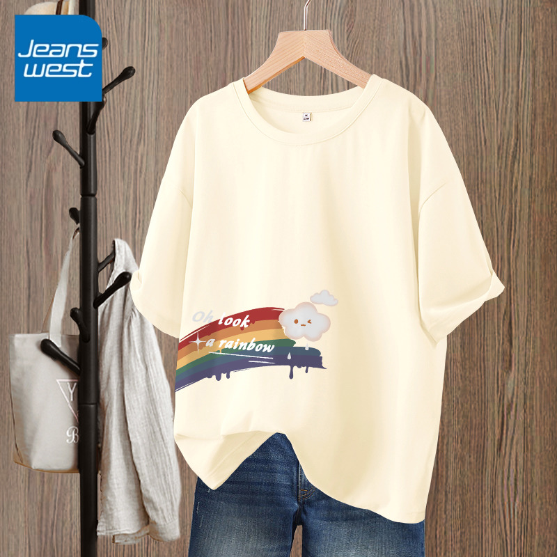 真维斯圆领短袖t恤女2024年新款